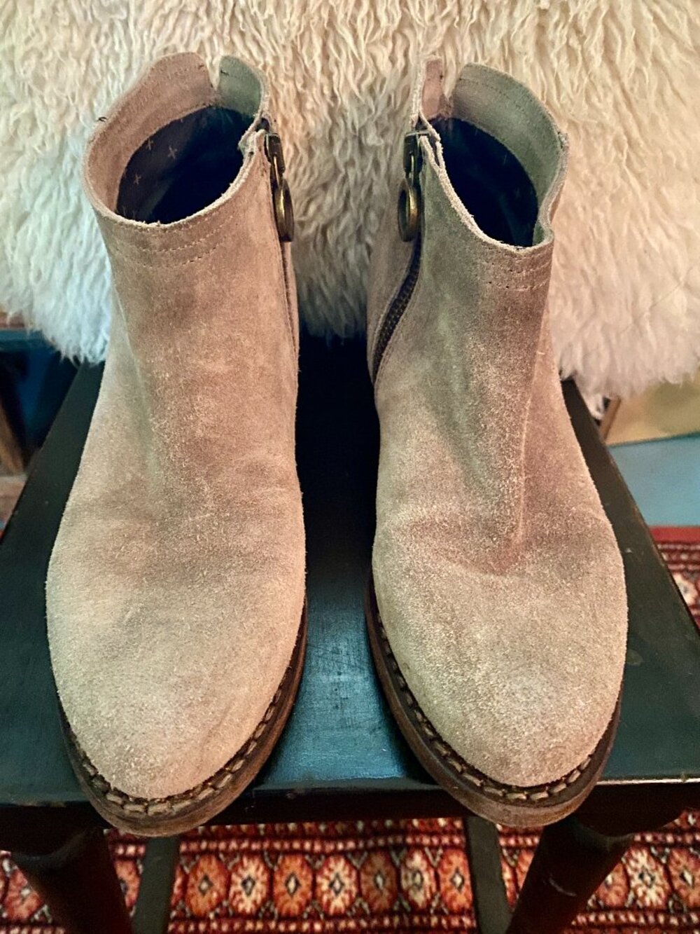 Fiorentini + Baker Women's Suede Ankle Zip Booties size 37